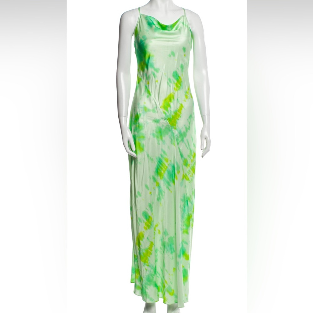 RARE Rat and Boa Tie Dye Cowl neck silk satin Slip Dress small maxi long